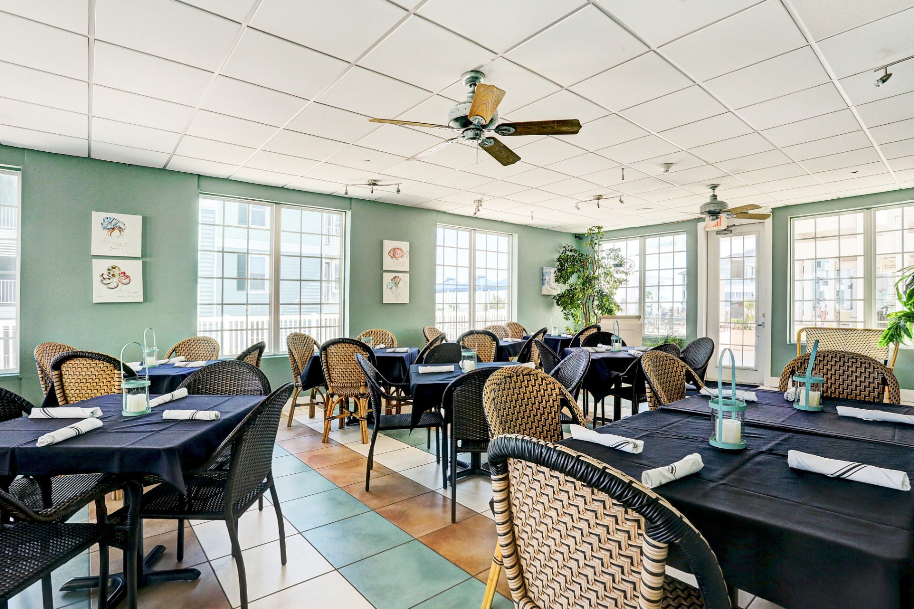 Beach club restaurant dining room